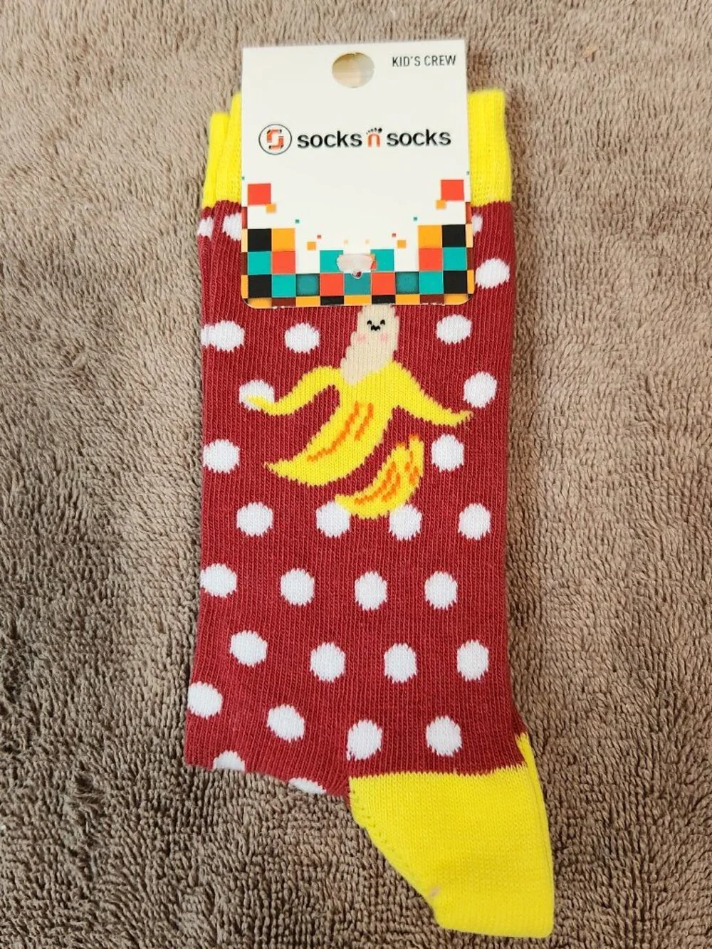 SOCKS N SOCKS - Five (5) Pairs Kids Crew Socks Colorful Fruity Fun Styles - NEW